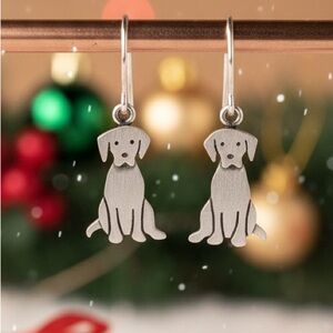 Silver Dog Earrings